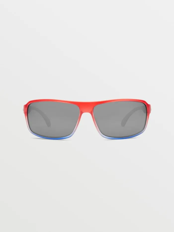 MensWomens Sunglasses Volcom Corpo Class Sunglasses 8211 Stars and StripesSilver Mirror