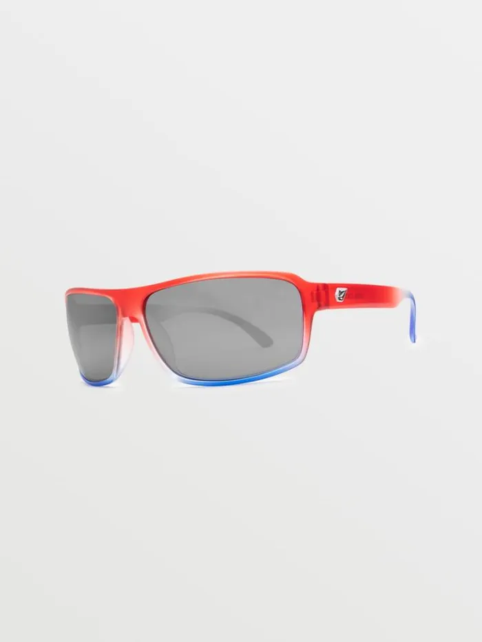 MensWomens Sunglasses Volcom Corpo Class Sunglasses 8211 Stars and StripesSilver Mirror