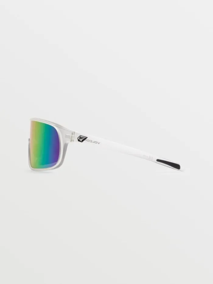 MensWomens Sunglasses Volcom Macho Sunglasses 8211 Matte Trans ClearGray Pink Mirror