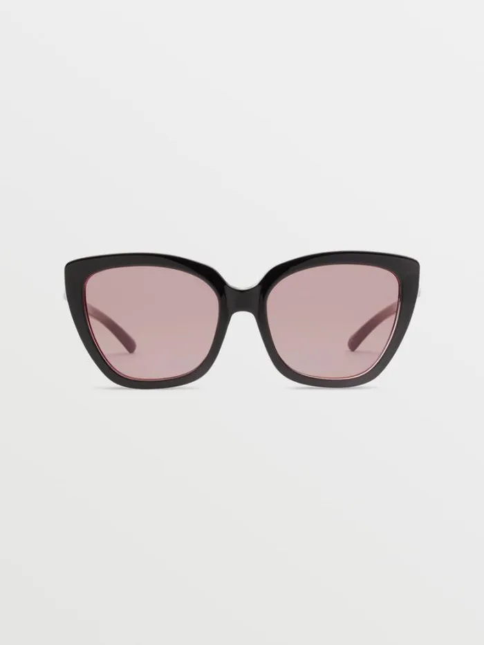 MensWomens Sunglasses Volcom Milli Sunglasses 8211 Gloss BlackLight Rose