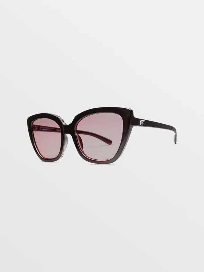 MensWomens Sunglasses Volcom Milli Sunglasses 8211 Gloss BlackLight Rose