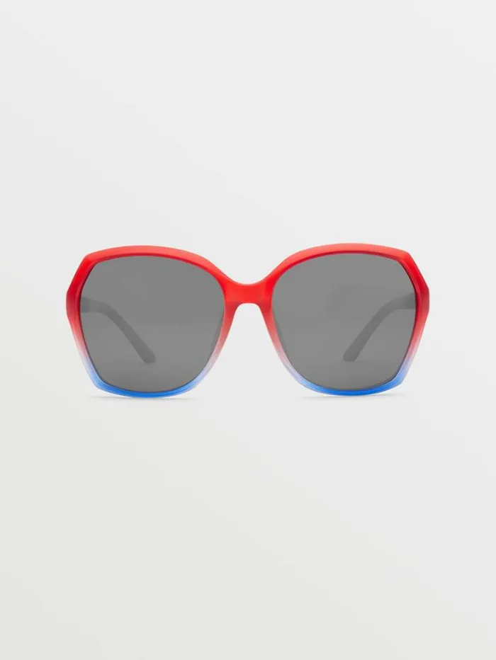 MensWomens Sunglasses Volcom Psychic Sunglasses 8211 Stars and StripesSilver Mirror