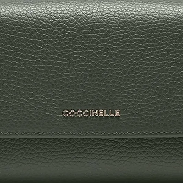 Metallic Soft Alga Women Coccinelle Wallets and Small Leather Goods