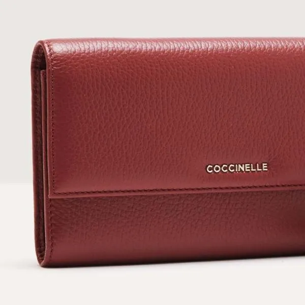 Metallic Soft Brandy Women Coccinelle Wallets and Small Leather Goods