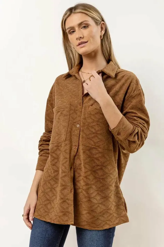 Mikayla Button Up In Brown Brown Women Bohme Tops