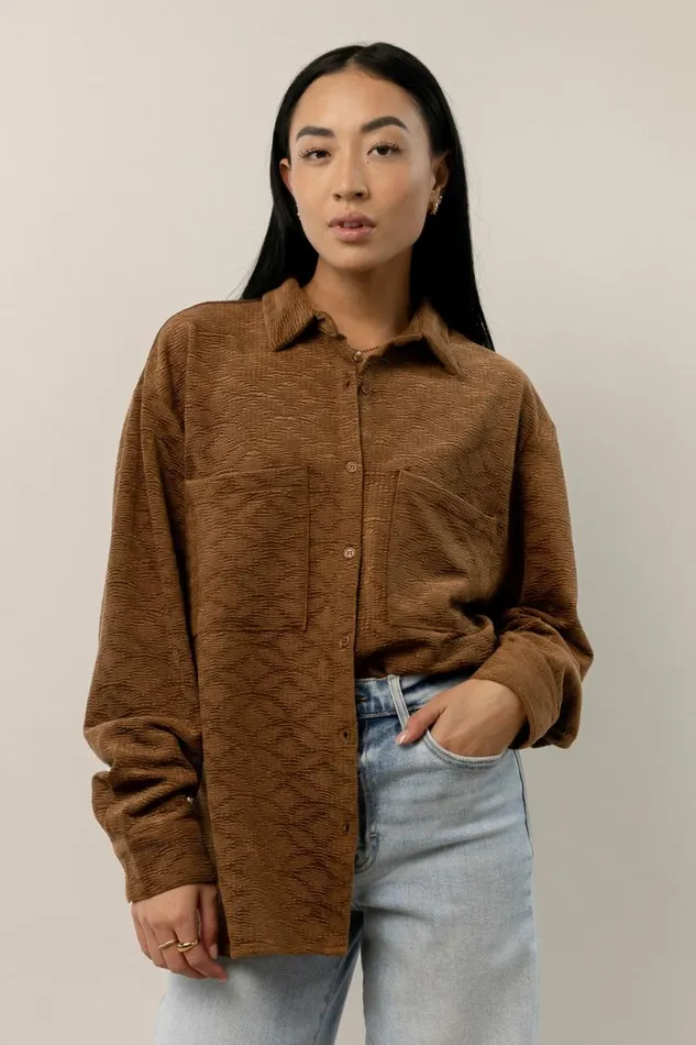 Mikayla Button Up In Brown Brown Women Bohme Tops
