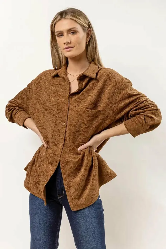 Mikayla Button Up In Brown Brown Women Bohme Tops