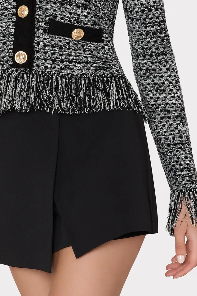 Milly Evalyn Crepe Skort Black Women Skirts
