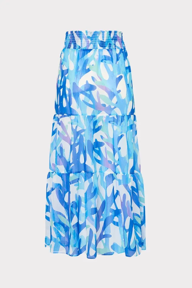 Milly Jem Under The Sea Tiered Chiffon Skirt Blue Multi Women Swim and Coverups Milly Jem Under The Sea Tiered Chiffon Skirt Blue Multi Women Swim and Coverups