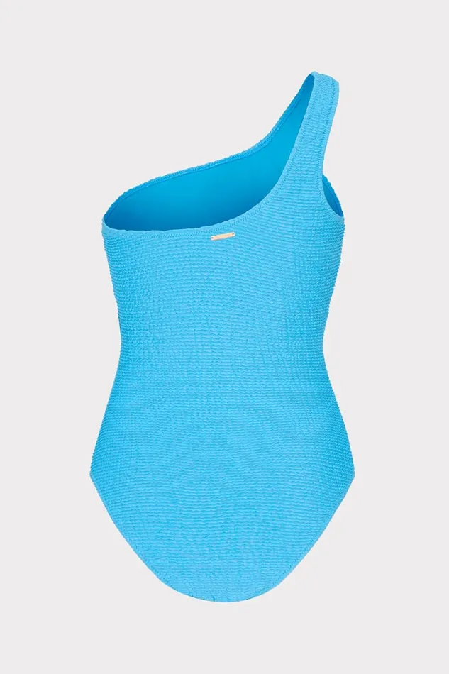Milly Joni One Shoulder One Piece Blue Women One Piece Swimsuits