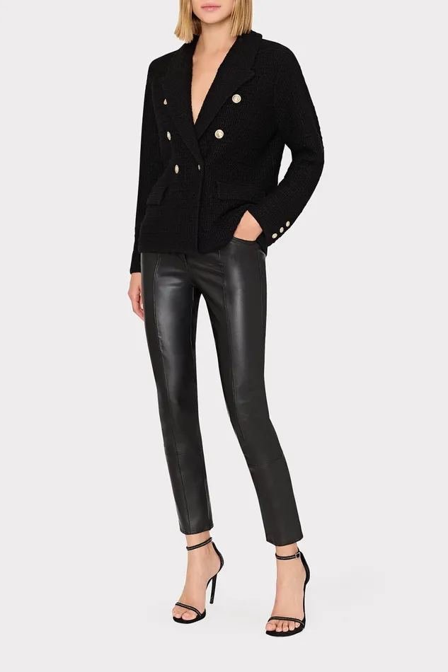 Milly Kimmie Textured Knit Blazer Black Women Blazers Milly Kimmie Textured Knit Blazer Black Women Blazers