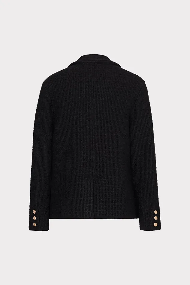 Milly Kimmie Textured Knit Blazer Black Women Blazers Milly Kimmie Textured Knit Blazer Black Women Blazers