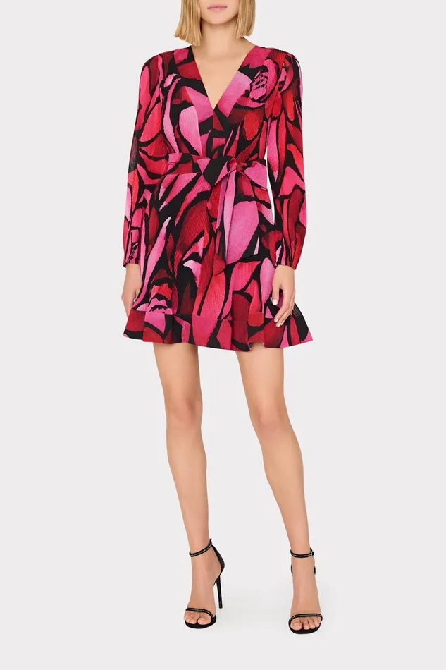 Milly Liv Dream Rose Pleated Dress Dream Rose Pink Women Dresses