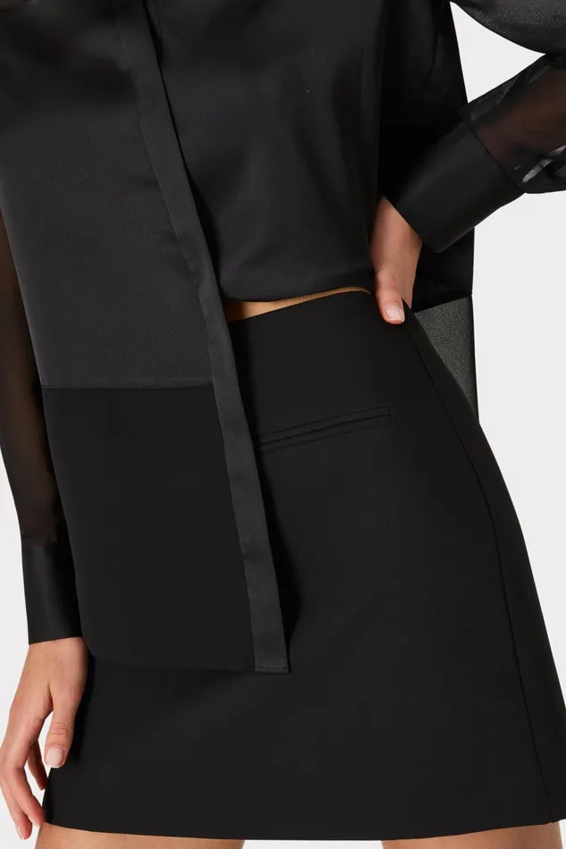 Milly Lizzy Cady Mini Skirt Black Women Skirts