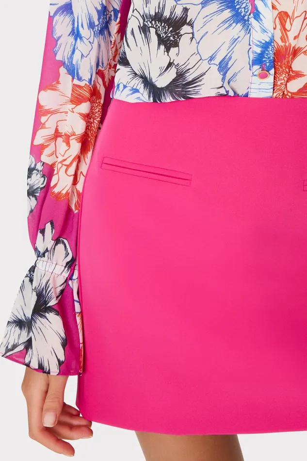 Milly Lizzy Cady Mini Skirt Milly Pink Women Skirts