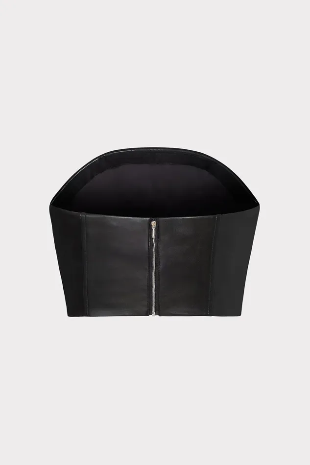 Milly Lois Eyelet Vegan Leather Top Black Women Tops Milly Lois Eyelet Vegan Leather Top Black Women Tops