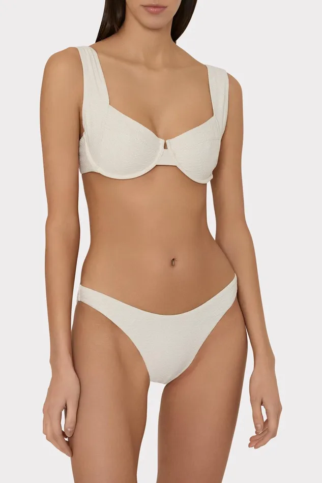 Milly Margot Chevron Bikini Bottom Beigegold Women Bikinis