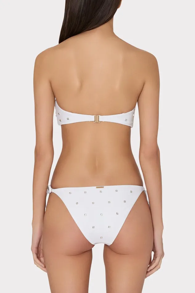 Milly Millie Diamond Heat Set String Bikini Bottom White Women Swim and Coverups Milly Millie Diamond Heat Set String Bikini Bottom White Women Swim and Coverups