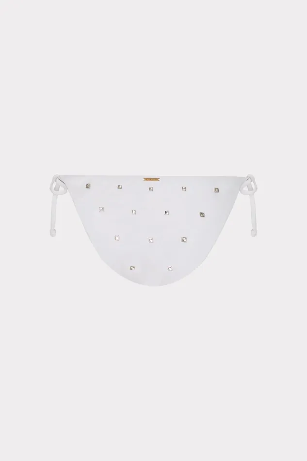 Milly Millie Diamond Heat Set String Bikini Bottom White Women Swim and Coverups Milly Millie Diamond Heat Set String Bikini Bottom White Women Swim and Coverups