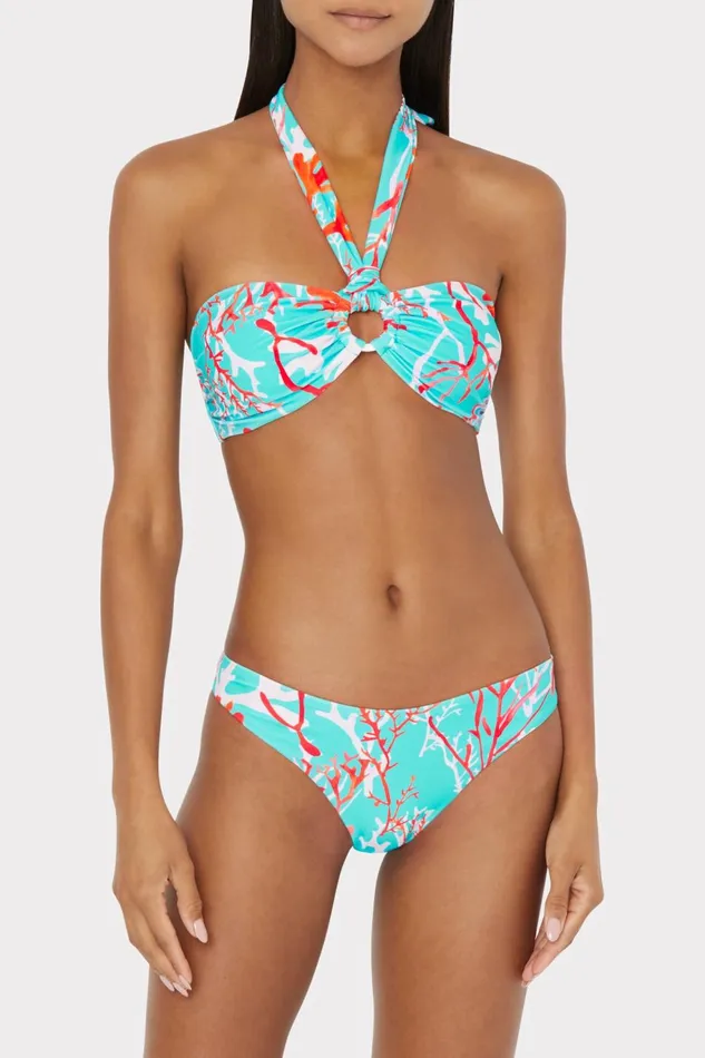 Milly Monique Bandeau Halter Top Aqua Multi Women Swim and Coverups Milly Monique Bandeau Halter Top Aqua Multi Women Swim and Coverups