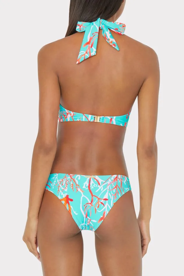 Milly Monique Bandeau Halter Top Aqua Multi Women Swim and Coverups Milly Monique Bandeau Halter Top Aqua Multi Women Swim and Coverups