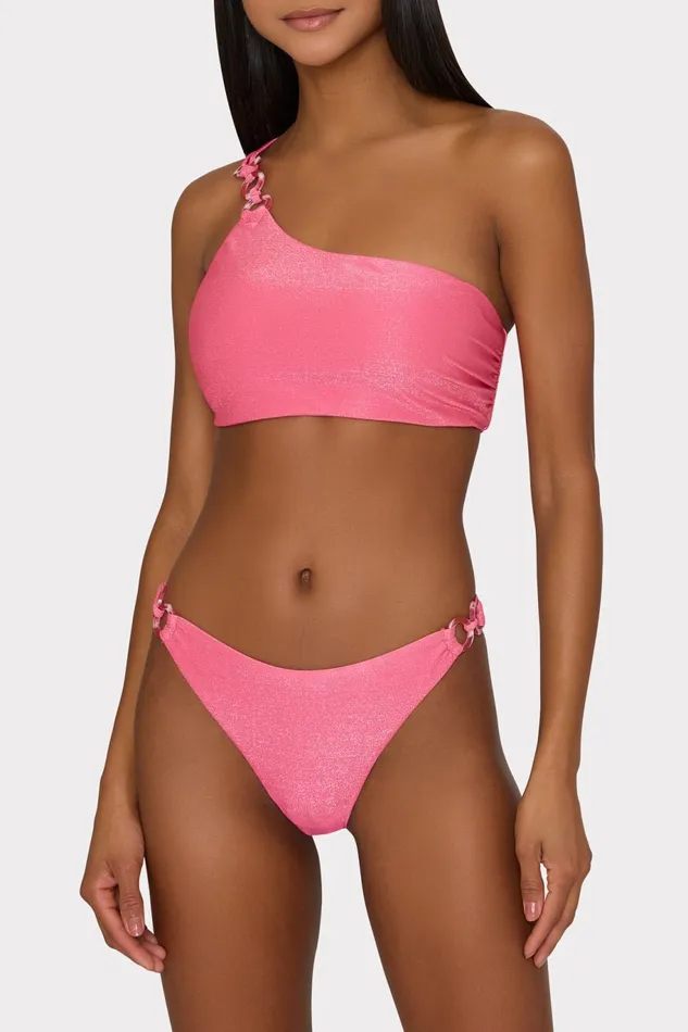 Milly ORing Bikini Bottom Shimmer Pink Women Swim and Coverups Milly ORing Bikini Bottom Shimmer Pink Women Swim and Coverups