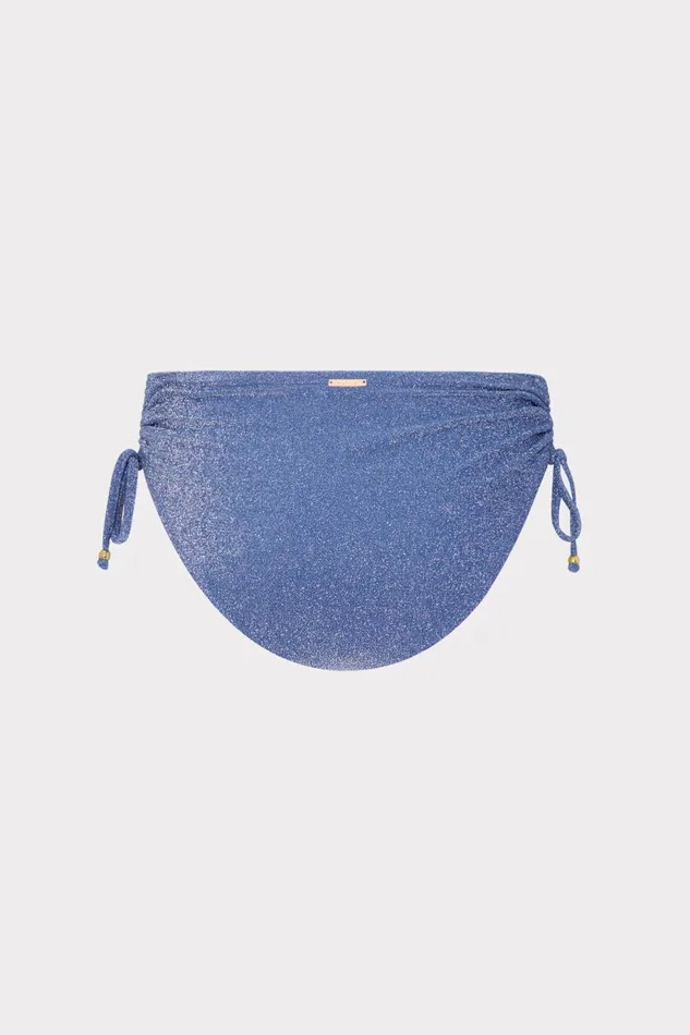 Milly Shimmer Bikini Bottom Blue Women Swim and Coverups