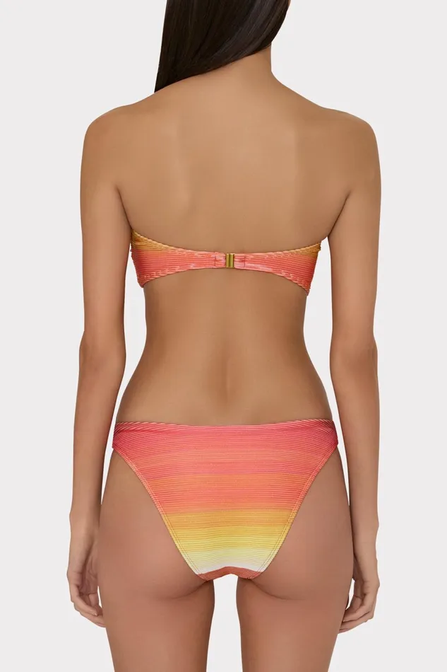 Milly Sunset Stripe Twist Bandeau Top Multi Women Swim and Coverups Milly Sunset Stripe Twist Bandeau Top Multi Women Swim and Coverups