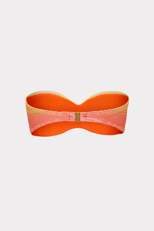Milly Sunset Stripe Twist Bandeau Top Multi Women Swim and Coverups Milly Sunset Stripe Twist Bandeau Top Multi Women Swim and Coverups