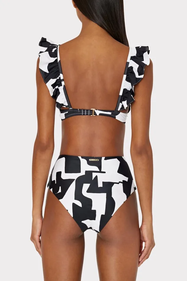 Milly Tie Bikini Bottom Blackecru Women Bikinis