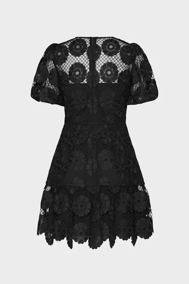 Milly Yasmin Daisy Lace Dress Black Women Dresses