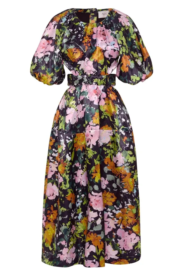 Mimosa Cutout Midi Dress Midnight Floral Women Aje Midi Dresses