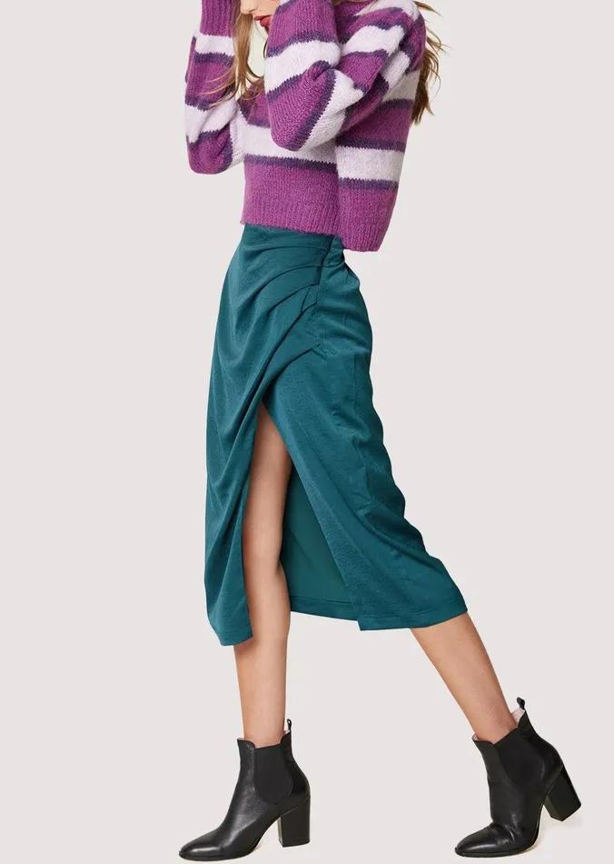Modern Love Midi Skirt Teal Women Lost Wander Skirts
