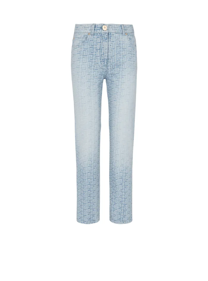 Monogram Classic Jeans Blue Women Balmain Denim