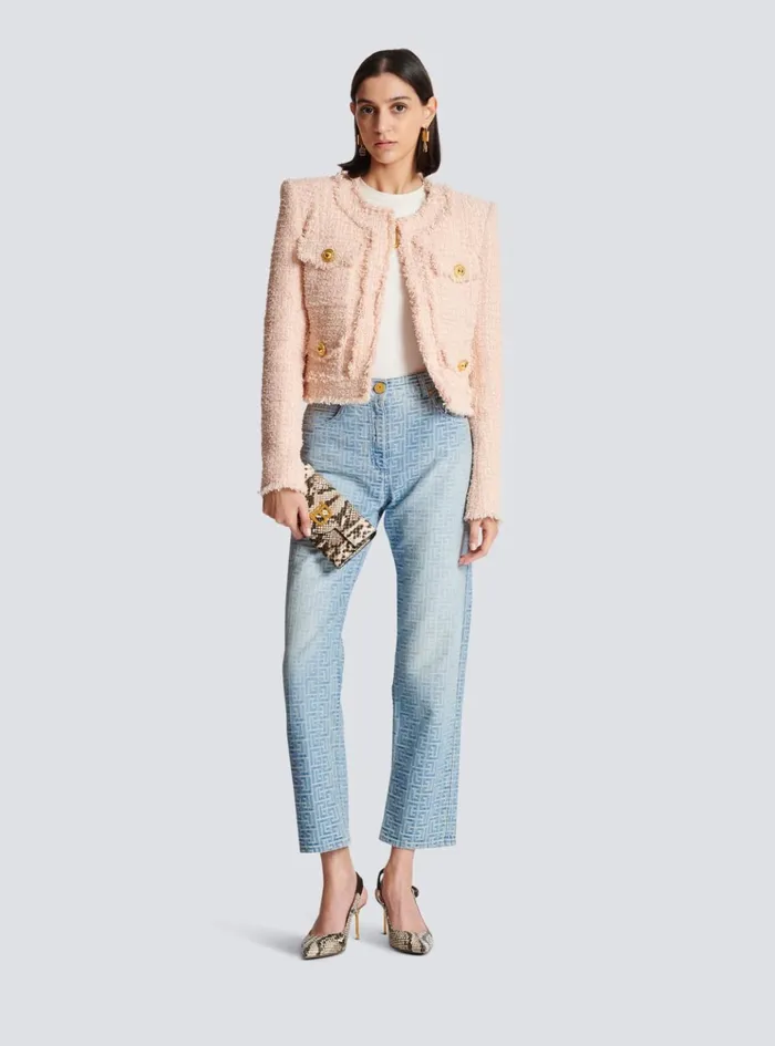 Monogram Classic Jeans Blue Women Balmain Denim