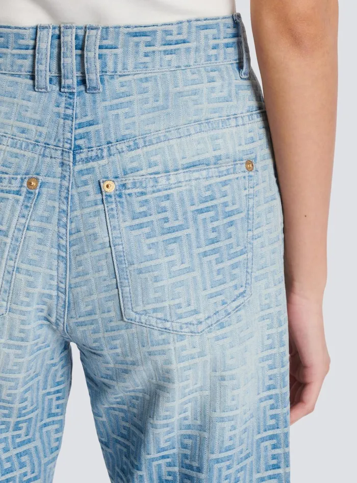 Monogram Classic Jeans Blue Women Balmain Denim