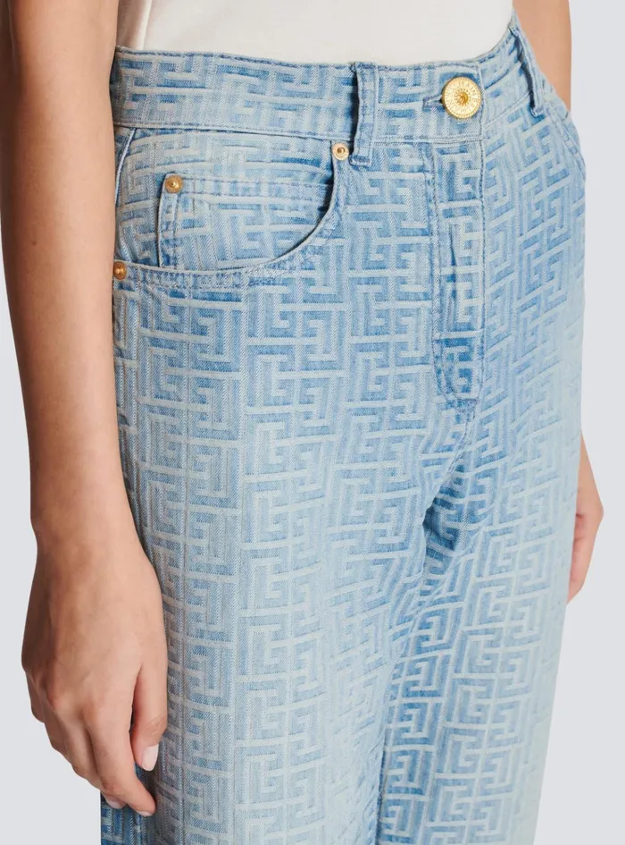Monogram Classic Jeans Blue Women Balmain Denim