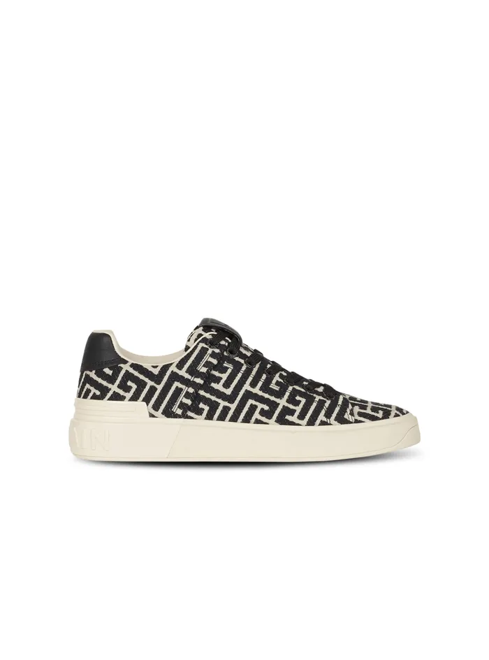 Monogram Jacquard BCourt Sneakers White Men Balmain Sneakers