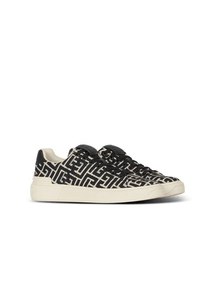 Monogram Jacquard BCourt Sneakers White Men Balmain Sneakers