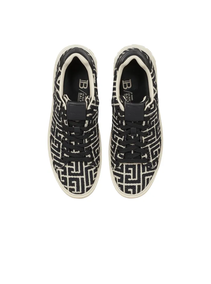 Monogram Jacquard BCourt Sneakers White Men Balmain Sneakers