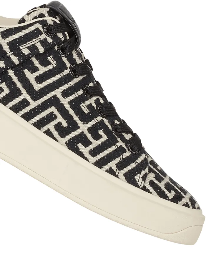 Monogram Jacquard BCourt Sneakers White Men Balmain Sneakers
