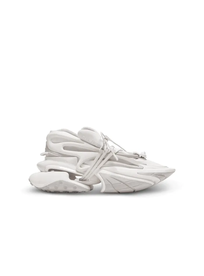 Neoprene And Leather Unicorn Lowtop Sneakers White Men Balmain Sneakers