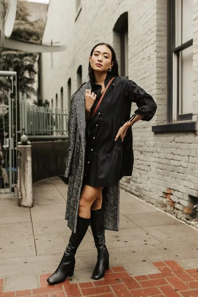 Nevada Button Up Dress Black Women Bohme Dresses