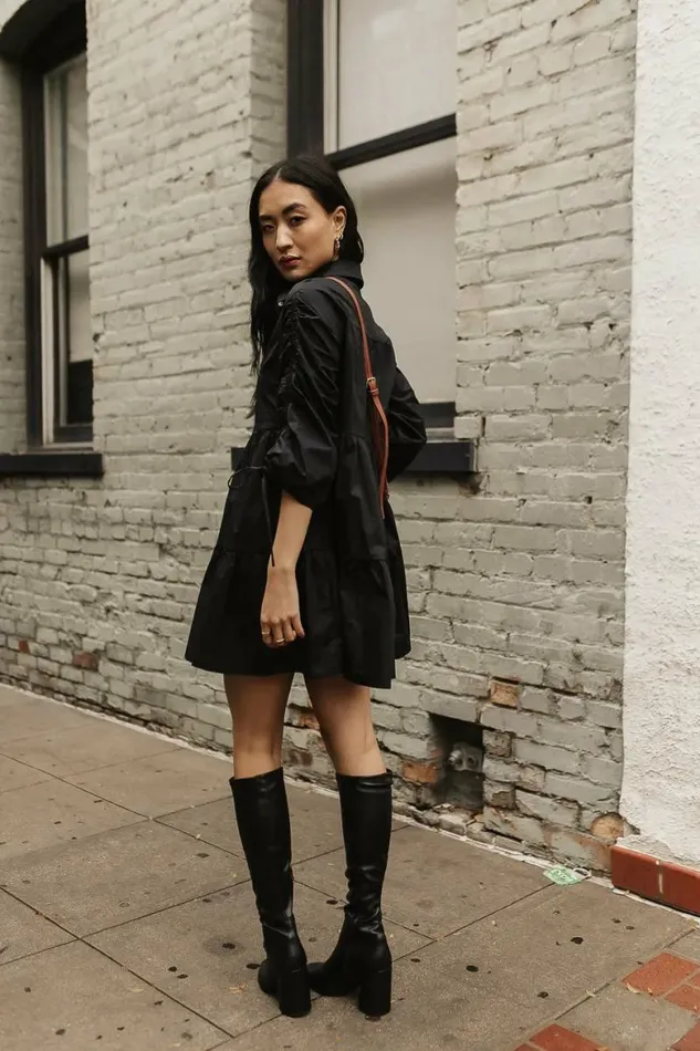 Nevada Button Up Dress Black Women Bohme Dresses