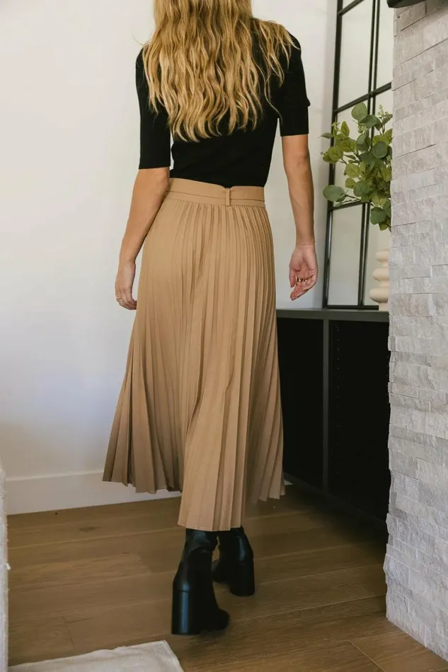 Neve Pleated Skirt In Mocha Mocha Women Bohme Skirts