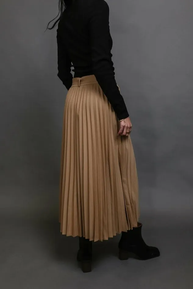 Neve Pleated Skirt In Mocha Mocha Women Bohme Skirts