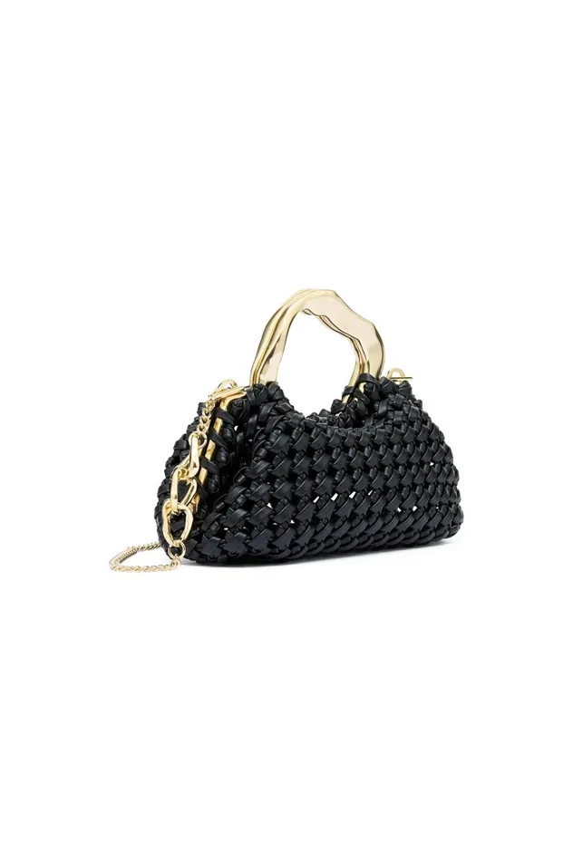 New Weave Micro Frame Bag Black Women Aje Handbags 038 Wallets