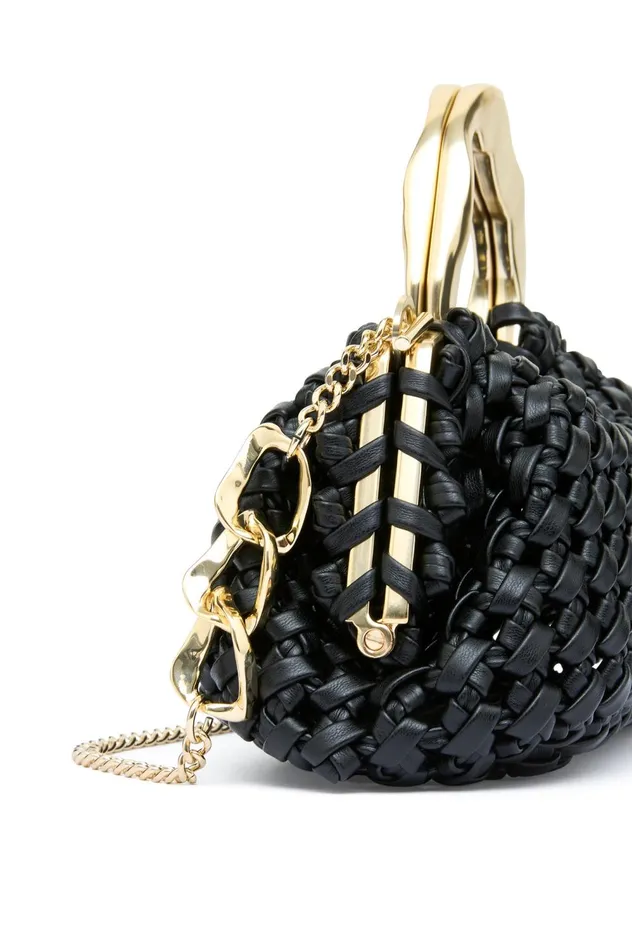 New Weave Micro Frame Bag Black Women Aje Handbags 038 Wallets