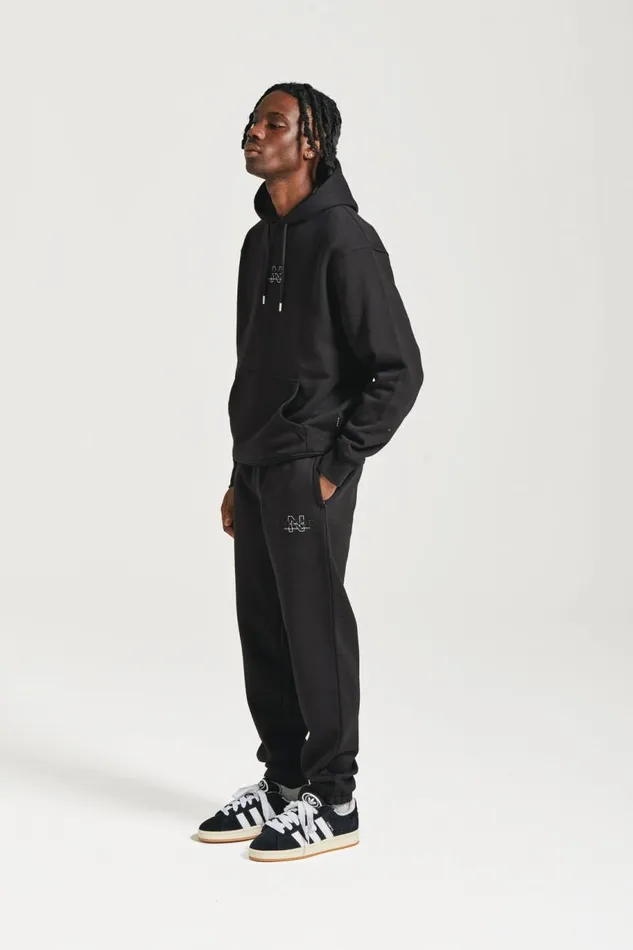 NICCE Tracksuit Sets Mens NICCE Sect Graphic Hoodie and Jogger Tracksuit Set Black