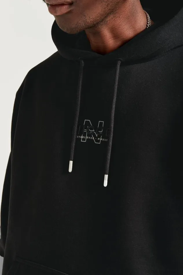 NICCE Tracksuit Sets Mens NICCE Sect Graphic Hoodie and Jogger Tracksuit Set Black